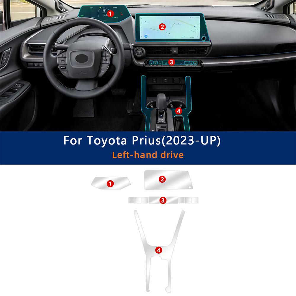 For Toyota Prius 2023-2024 Interior Car Center Console Navigation Screen Transparent TPU Protective Film Anti-scratch Repair