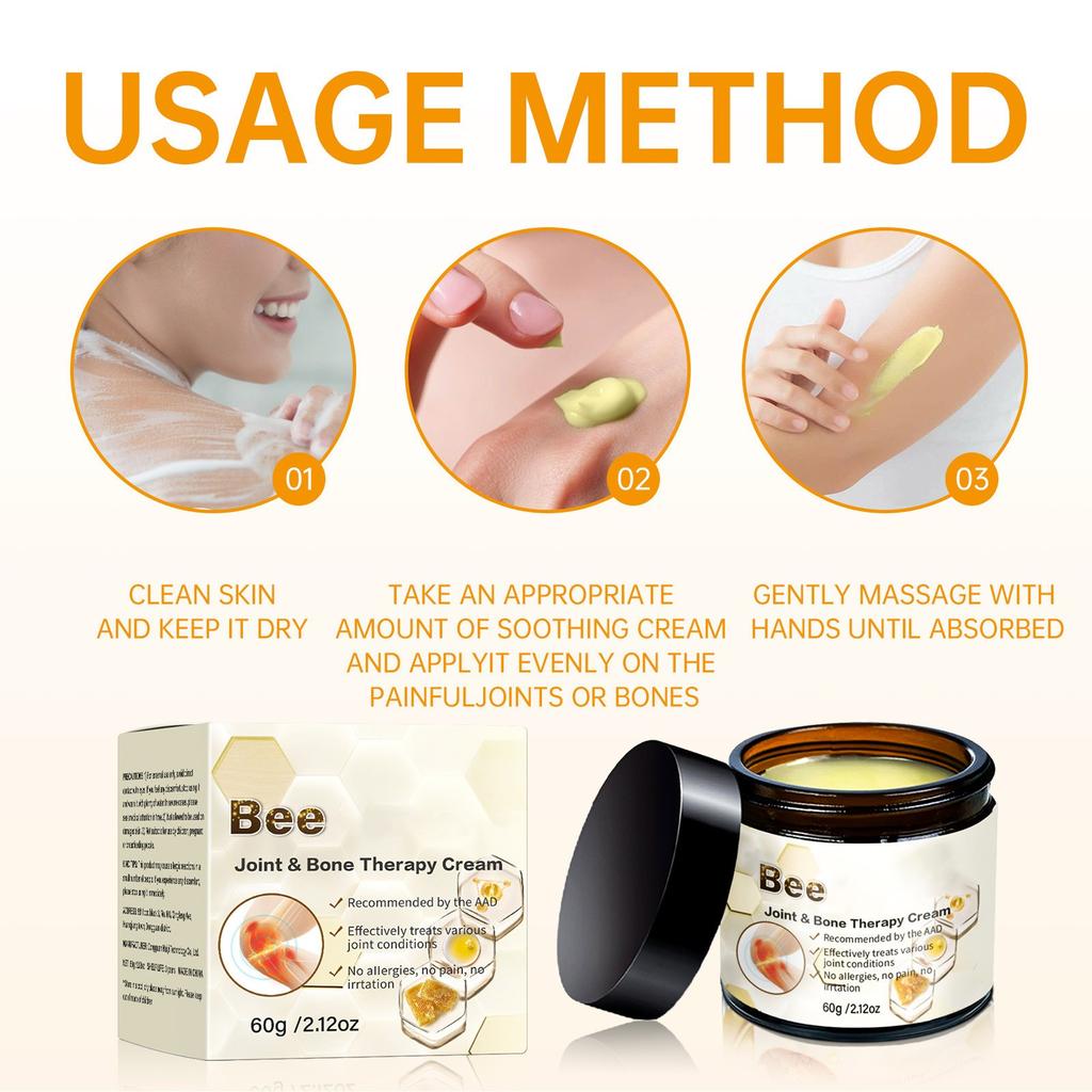 Бальзам для суставов, увлажняющий, комфортный, для всего тела, бальзам с апитерапией, для суставов спины, шеи, рук, ног, 60 г