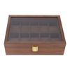 10 Grid Wooden Watch Box Transparent Cover Watch Jewelry Storage Organizer Container Box