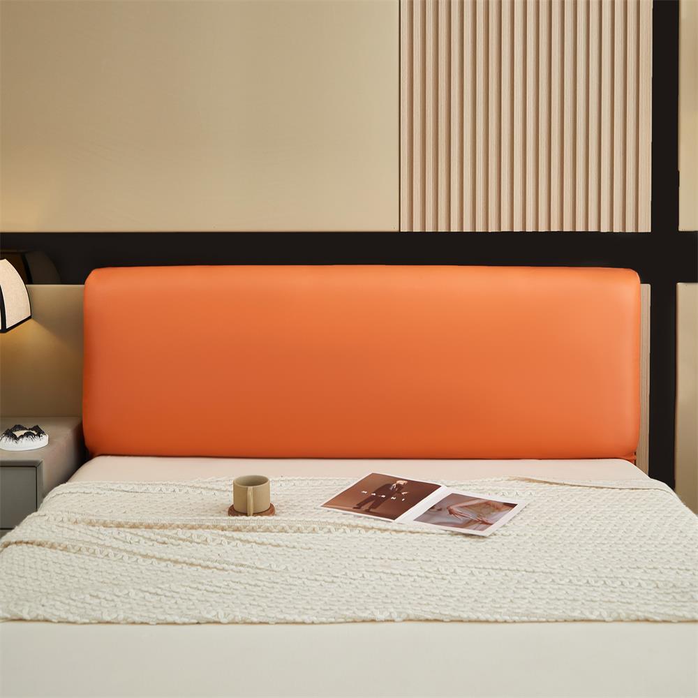 Чехол из искусственной кожи на изголовье кровати, эластичный чехол для изголовья кровати, универсальный пыленепроницаемый декоративный чехол для мебели