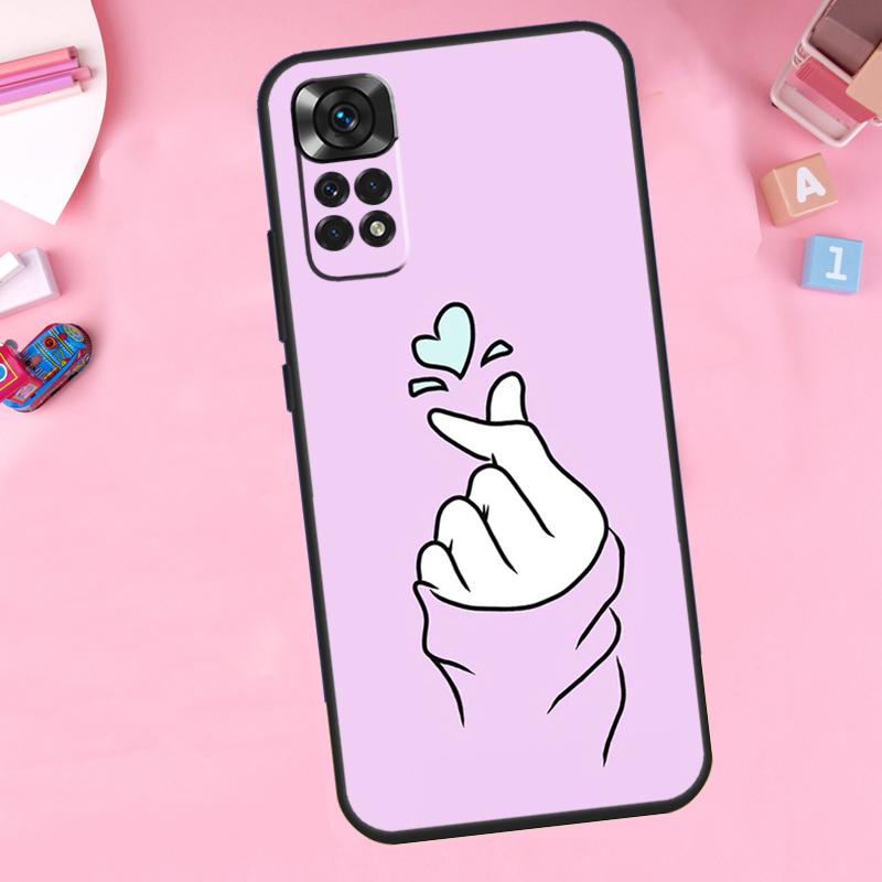 Kpop Hand Finger Heart For Xiaomi Redmi Note 14 13 10 11 12 15 Pro Plus Phone Case For Redmi 15C 13C 12C 10C 14C 15