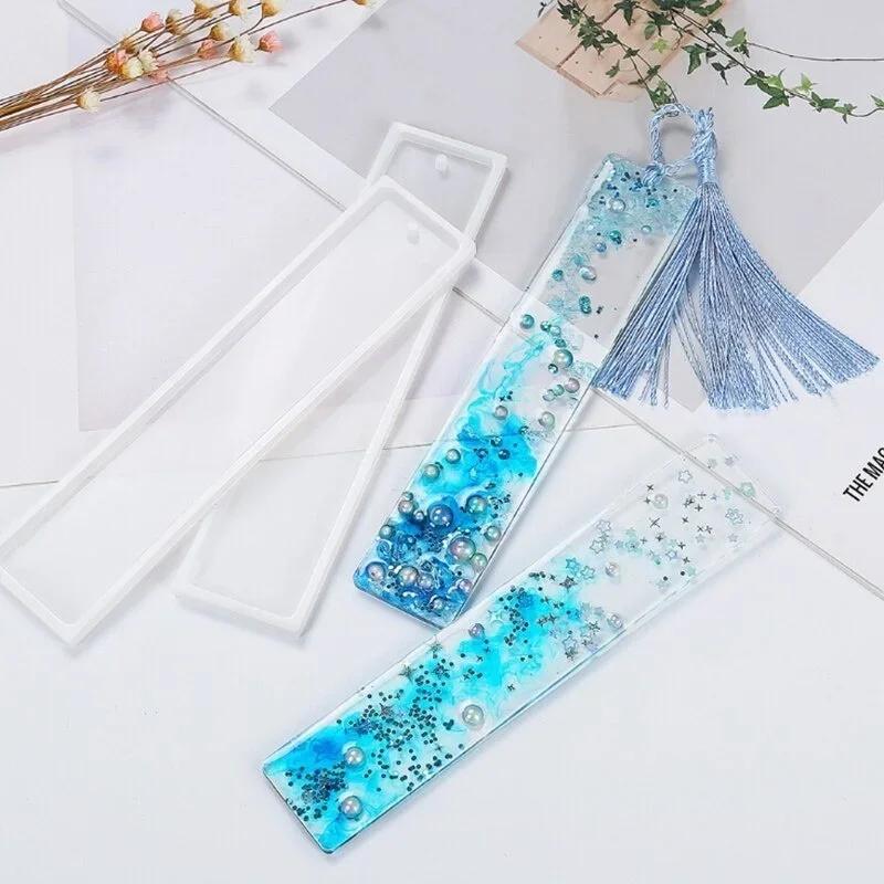Rectangle Silicone Bookmark Resin Mold DIY Bookmark Mold Making Epoxy Resin Jewelry DIY Craft Silicone Transparent Mold LS