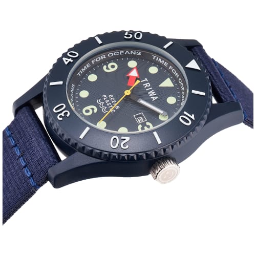 TRIWA Men's and Women's Time for Oceans Submariner Deep Blue Watch TFO202-CL150712, Officially Imported