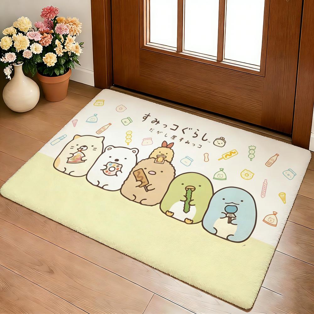Кавайи Аниме S-Sumikko Gurashi Напольный коврик Уютный Фланелевый Мягкий Толстый Нескользящий Коврик Для Гостиной Спальни Кухни Декор Ковры