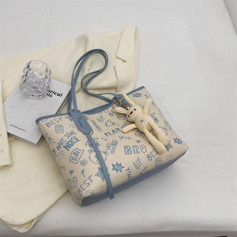 Tote Bag Women's Large Capacity Niche Style Graffiti Tote Bag