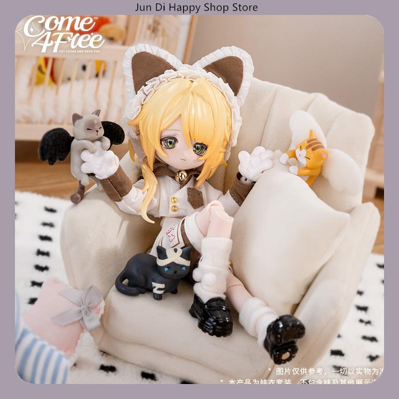 COME4FREE 1/12 BJD Одежда для куклы Повседневная серия Карамельный Мяу-Мяу Платье Наряд Комплект для одежды для куклы OB11