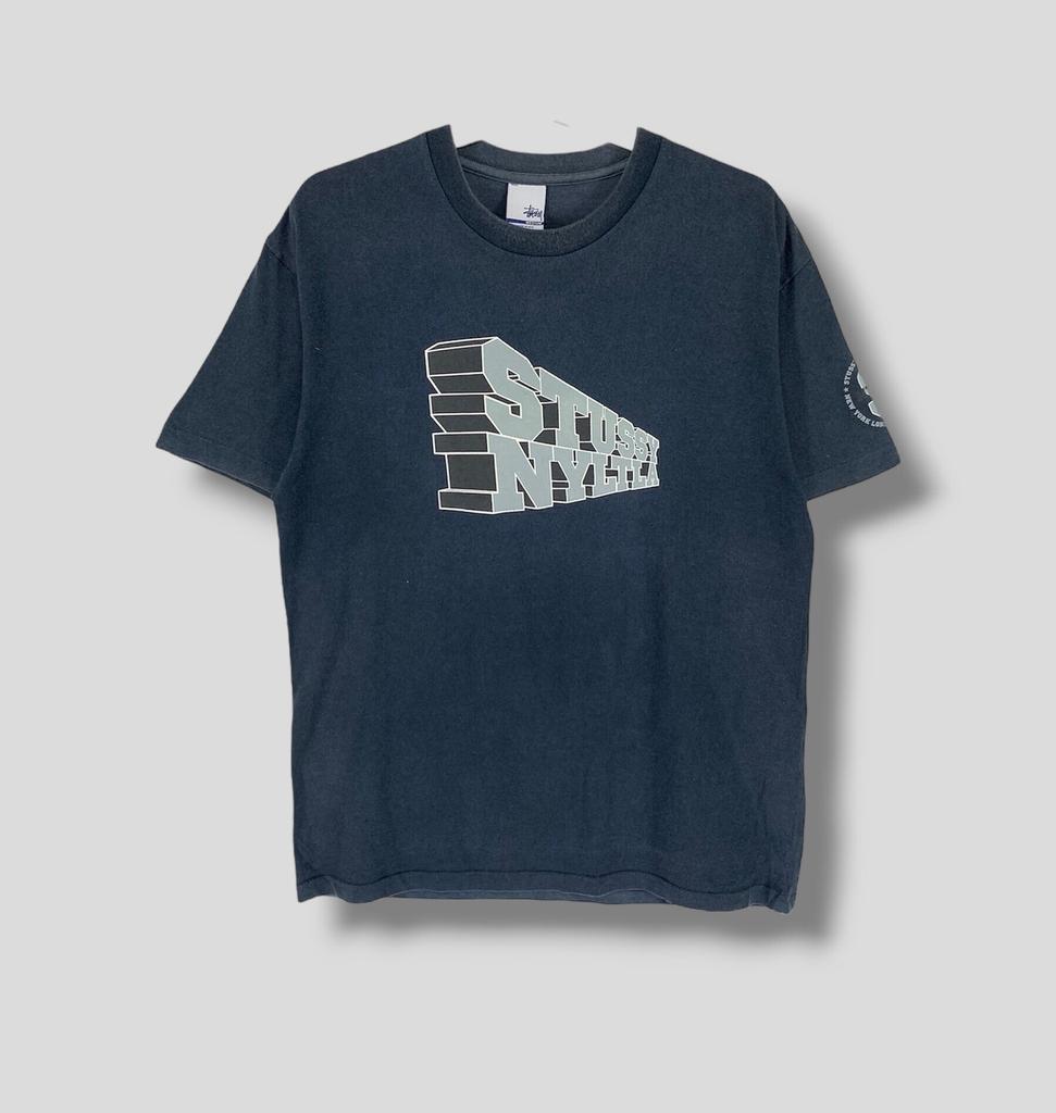 Винтажная футболка Stussy 90-х годов с надписью NYLTLA, коллекционная, уличный стиль, повседневный наряд, футболка Stussy США, одинарный шов, размер Medium