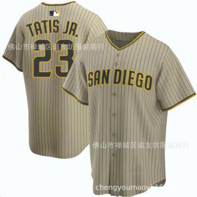 San Diego Padres Fernando Tatis Jr 23 Brown Elite Baseball Jersey Unisex Fan Apparel Sportswear