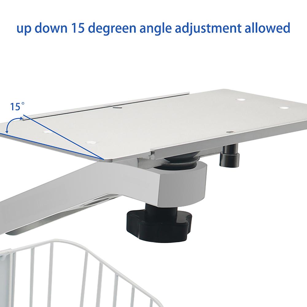 Single Monitor Wall Mount Adjustable Fits,Aluminum Alloy S Shape Wall Mount, Device Monitor Stand with Storage Basket, Wall Mount for Monitor