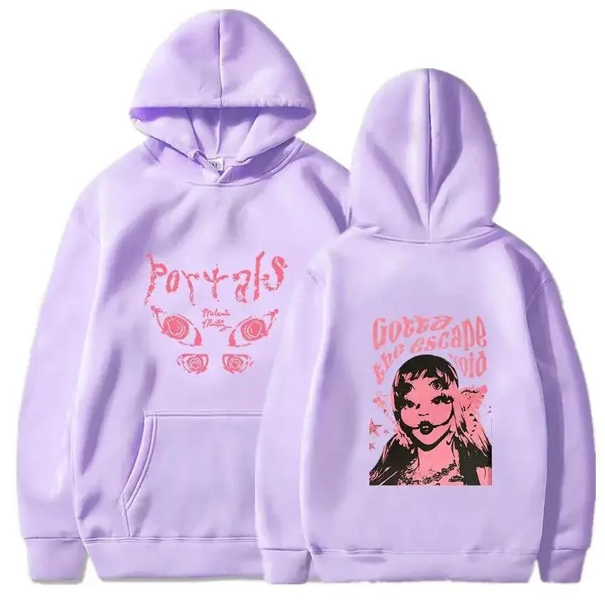 Melanie Martinez Длинные рукава с капюшоном Толстовки Harajuku Street Fashion Свитера Повседневные Portals Tour Женские унисекс толстовки от Amy Martinez