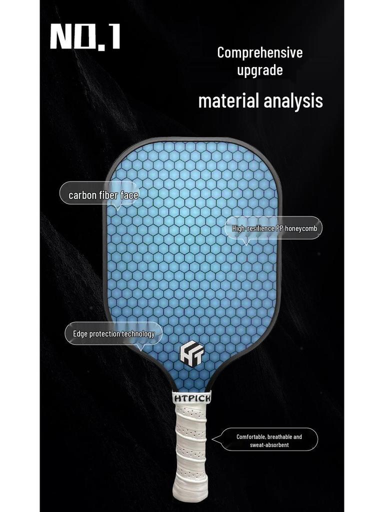 HTPICK Carbon Fiber T300 Pickleball Paddle Set for Adults & Kids - Pro Competition Level.