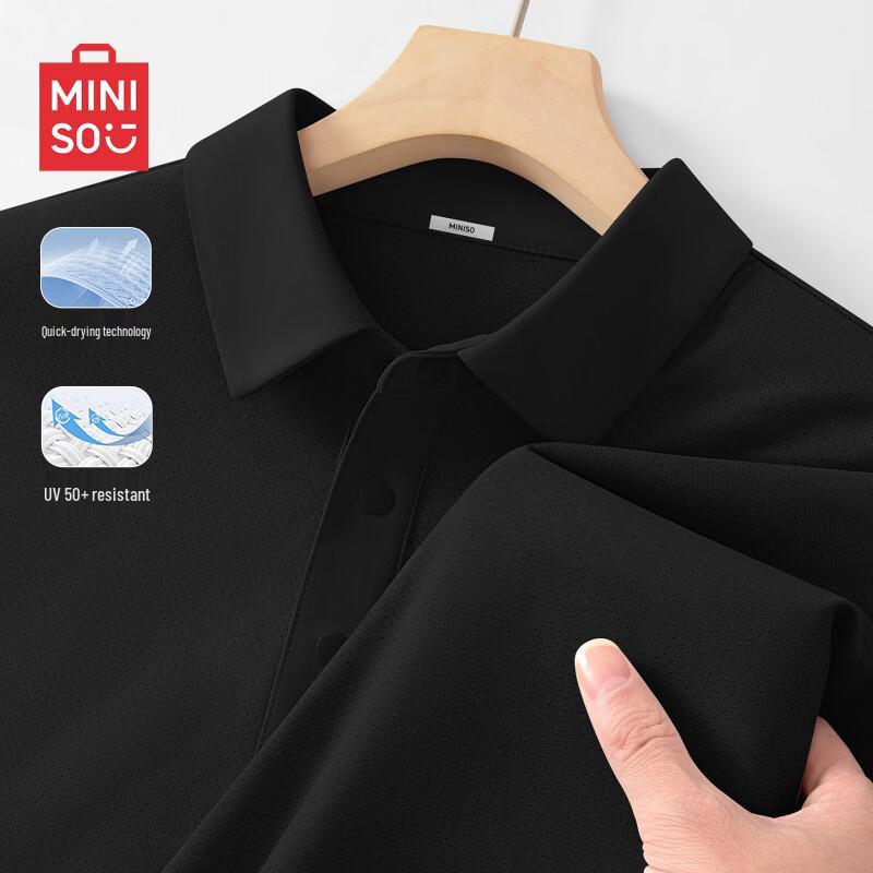 MINISO Мужская дышащая сетчатая рубашка-поло с функцией быстрого высыхания