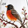 Decorative Glass for Iced Coffee 3D Hummingbird Stemless Goblet, Floral Pattern Elegant Spring Flower Theme Drinkware Cup, Garden Inspired