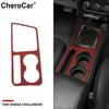 Console Gear Shift Panel Cover Trim Frame For Dodge Challenger 09-14 Red Carbon
