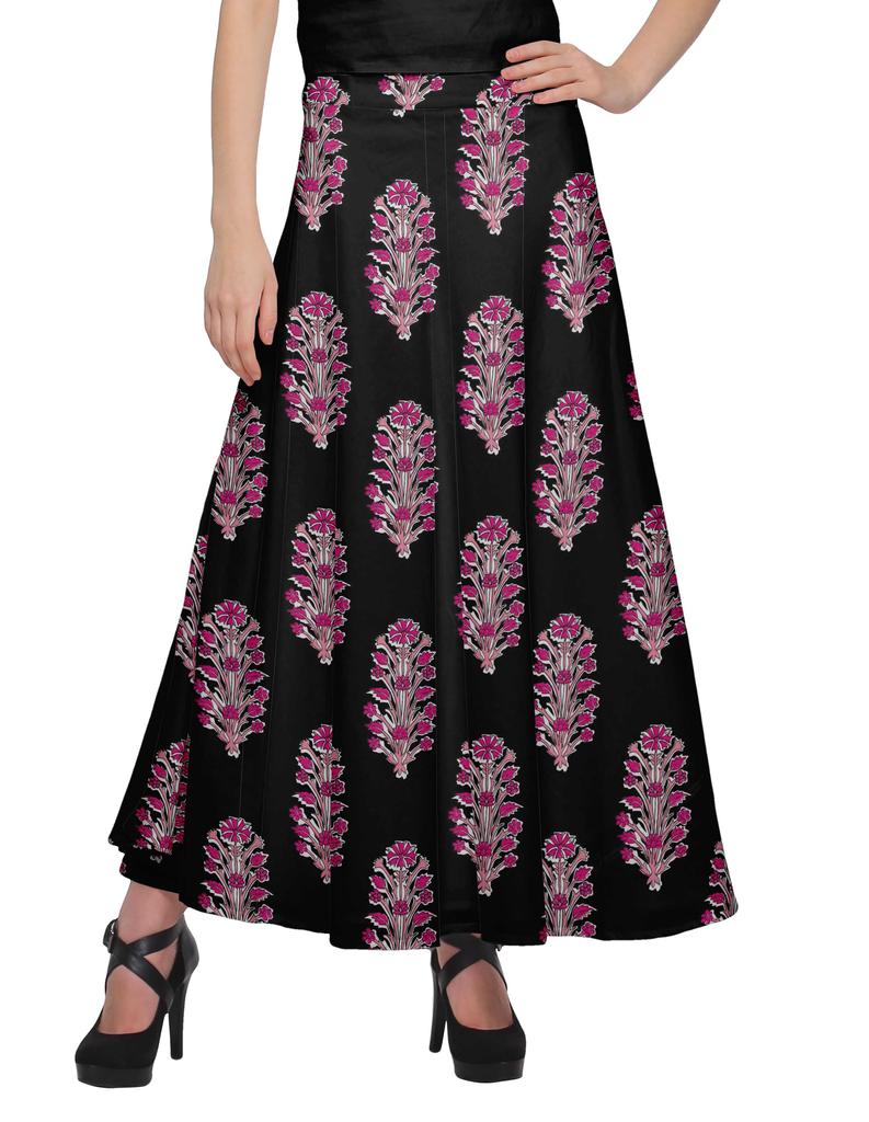 Moomaya Printed Maxi Skirt For Women Long Skirt For Girls Casual Wear