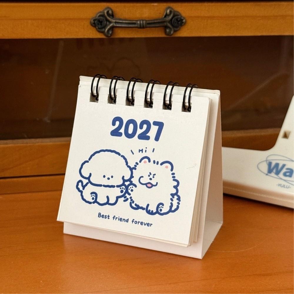 Animal Puppy 2027 Mini Desk Calendar Paper Material Pocket Calendar Daily Planning