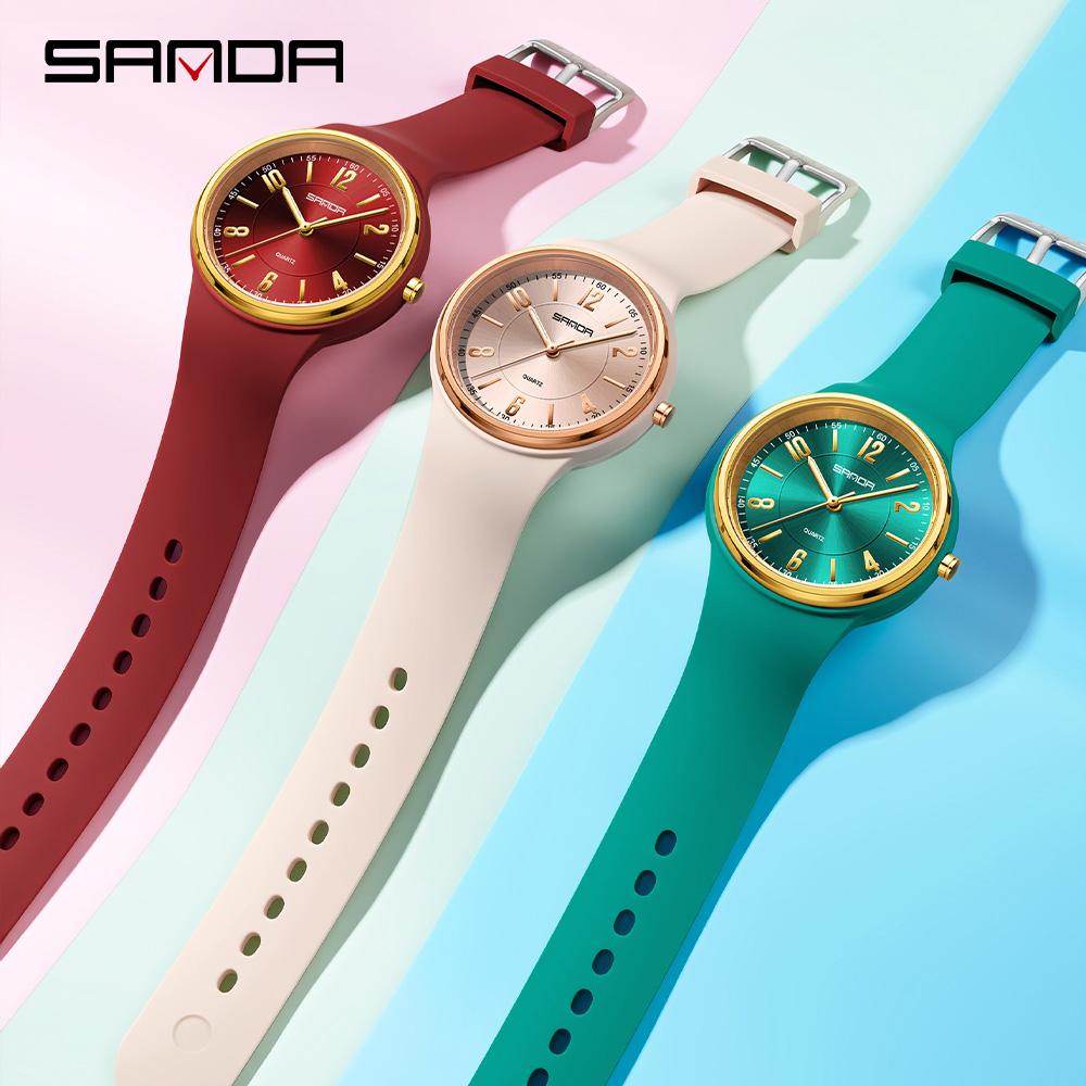 SANDA New Brand Top Fashion Quartz Watch Is Simple For Men And Women 3ATM Waterproof Lightweight Silicone Unisex Student Watch.