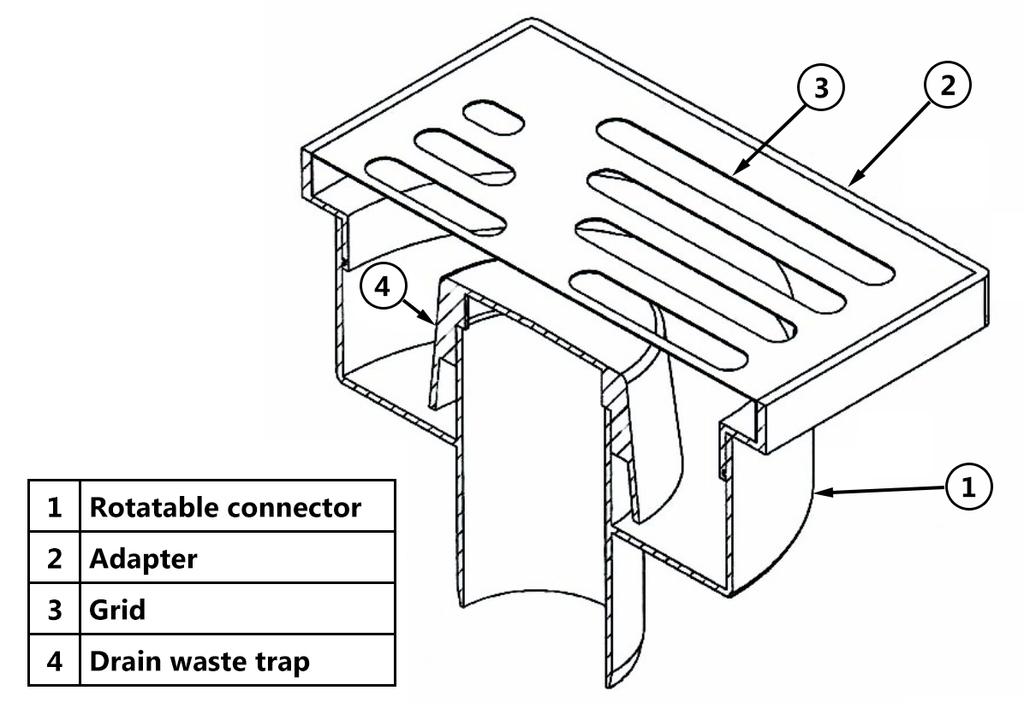 Sewer Drain Grate, Stainless Steel Grate, 150X150 Mm, Downward Drain