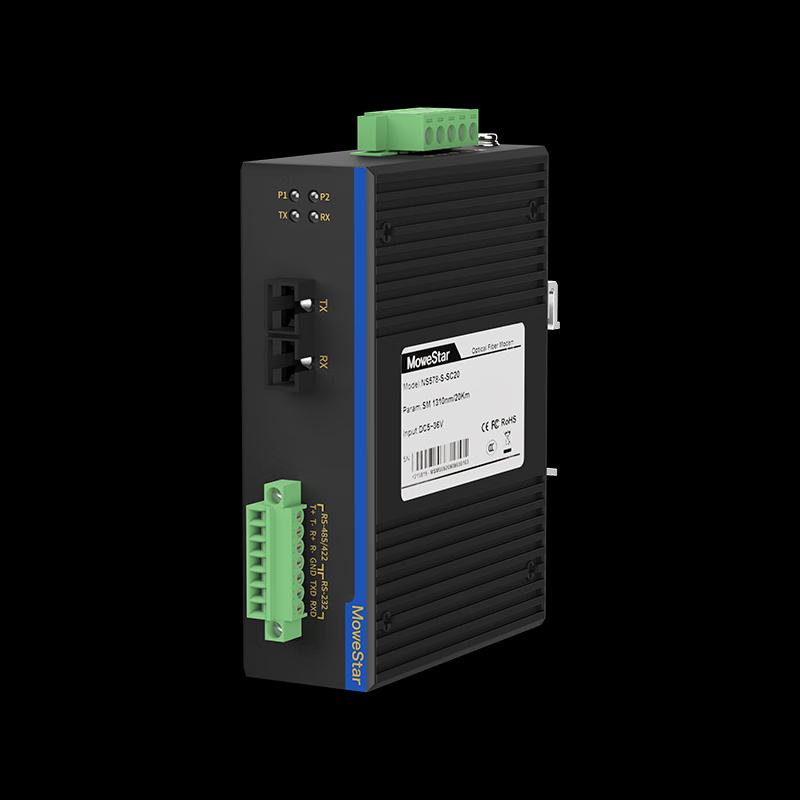 Промышленный преобразователь MoweStar RS232/422/485 последовательного интерфейса в оптоволоконный