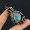 Aquamarine 999 Copper Wire Wrapped Pendant, Handmade Gemstone Pendant Jewelry, Gifts For Wife Brand New Pendant