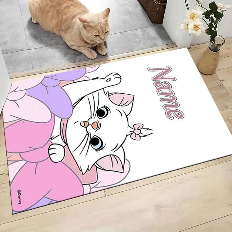 Custom Name Pink Aristocats Name Carpet Rug Customizable Soft Washable Anti-Slip Home Living Room Sofa Mats Personalized Rug. 0909417