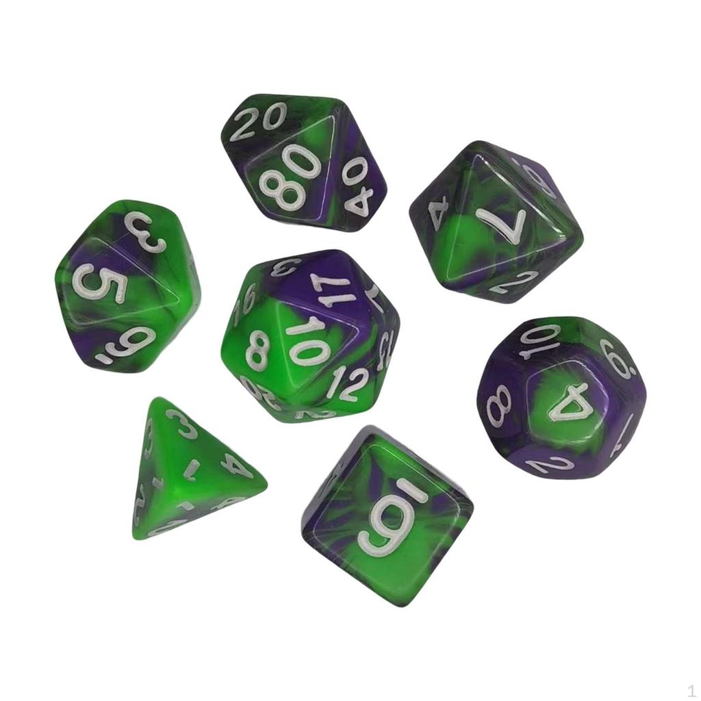 7 Штук Акриловые Многогранные Кубики d6 d4 D8 D10 D12 D20 Подарки Настольная Игра Реквизит Прочные для Ролевых