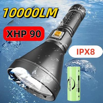 Самый профессиональный фонарь для дайвинга XHP90 фонарь для дайвинга IPX8 водонепроницаемый подводный фонарь для дайвинга на глубину 300 м