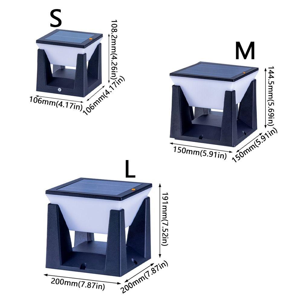 Waterproof Solar Powered Column Lights Efficient 3 Lighting Modes Solar Post Lights Atmosphere Outdoor Pillar Lamp