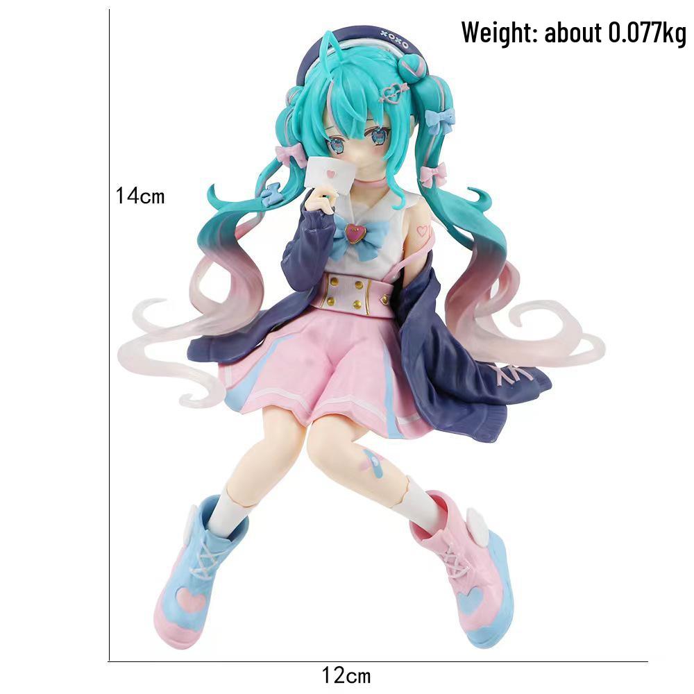 High-Quality Sakura Hatsune Miku PVC Doll with Decorative Chassis Ornaments