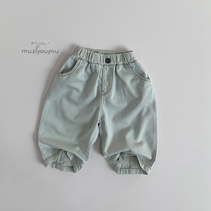 Детские свободные джинсы широкого кроя на весну/лето 2025 – модный корейский стиль для мальчиков и девочек