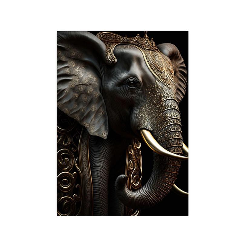 Черное золото животные король горилла лев постеры принты кролик слон холст картины настенное искусство картина для гостиной домашний декор