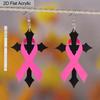 2D Плоские Розовые Ленты Крест Прозрачные Подвесные Серьги Женские Серьги для Информированности о Раке Молочной Железы Женские Ювелирные Изделия