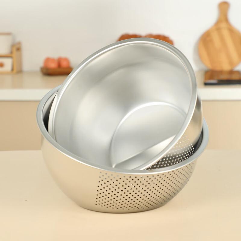 Stainless Steel Rice Washing & Draining Bowl