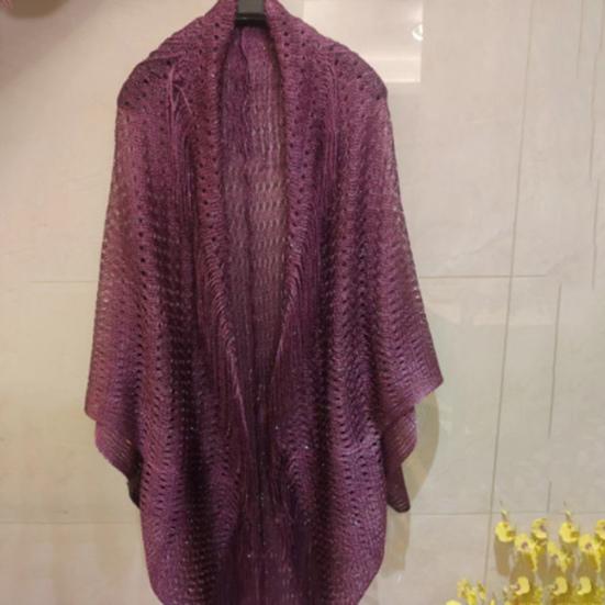 Summer Beach Smock Hollow Out Tassel Decor Sunscreen Loose Quick Dry Swimsuit Cover-up Open Beachwear Poncho