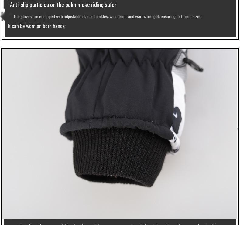 Холодостойкие, водонепроницаемые лыжные перчатки с рисунком граффити для мужчин и женщин. Утолщенная бархатная подкладка обеспечивает тепло и нескользящее сцепление.