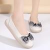 Leather Upper Women Sneaker Shoes Autumn  Heel Height 2.5cm Flats Shoes For Women Bowknot  Slip On Girl School Shoes