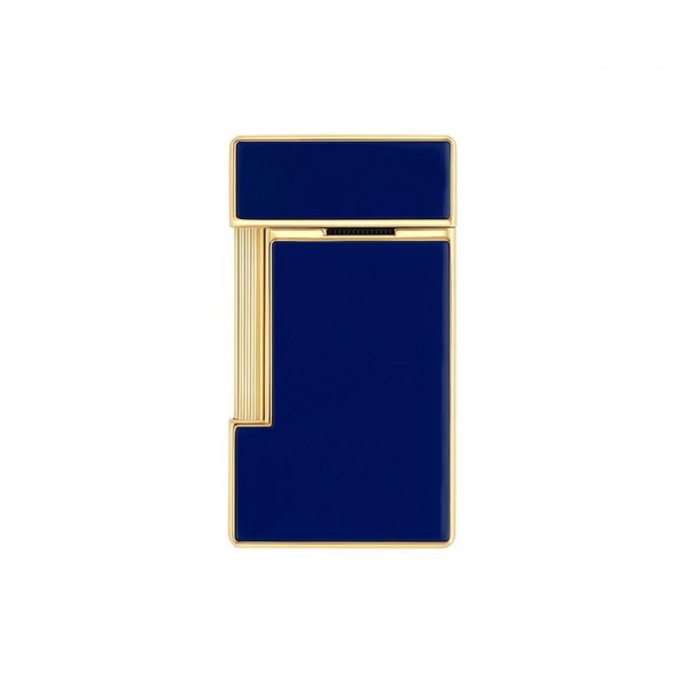 S.t. Dupont 25 Slimmy Lighter New Logo Blue Lacquer Golden