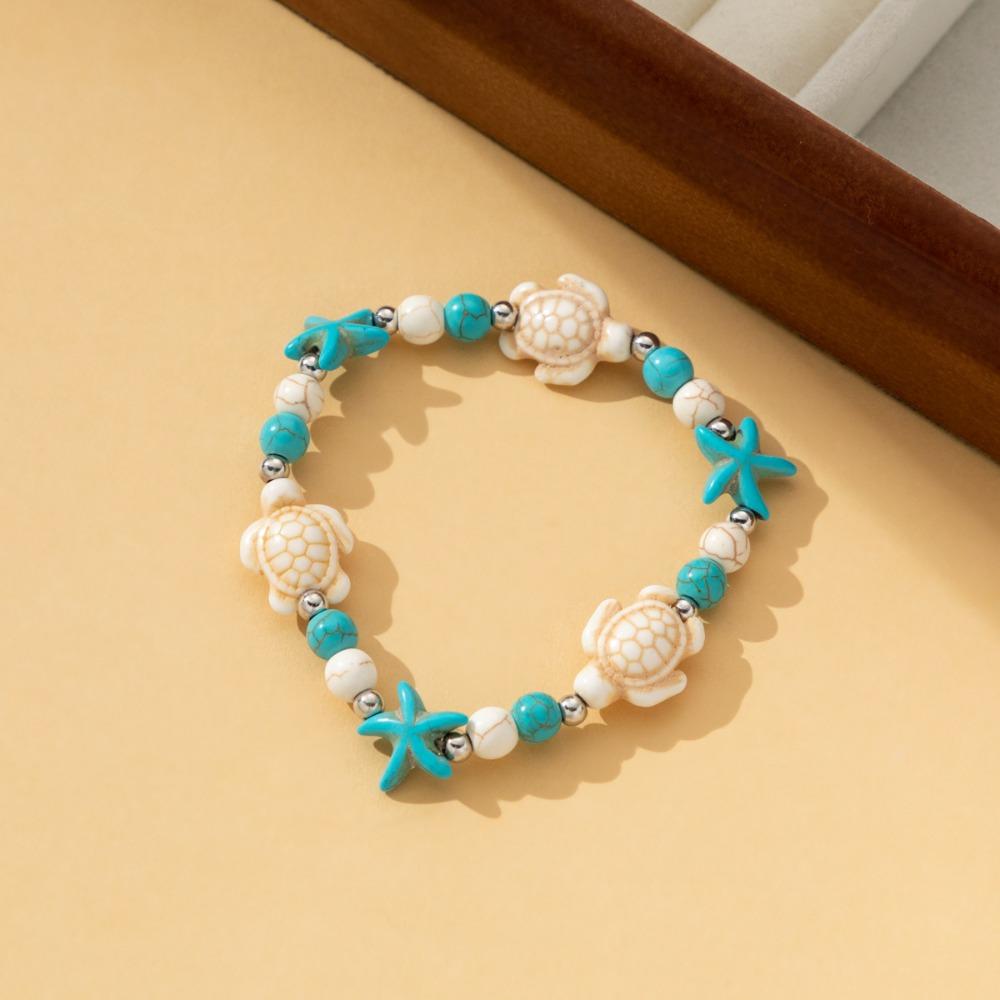 Bohemian Starfish Beaded Bracelet Ornaments Shell Beaded Handstring Turtle Woven Bracelet Gift