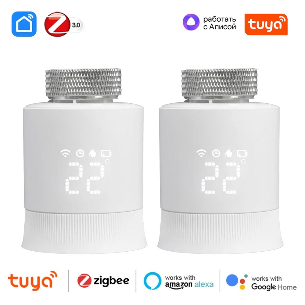 Tuya ZigBee 3.0 Новый интеллектуальный радиаторный приводной клапан программируемый термостат температурный обогреватель голосовое управление для Alexa Google Home