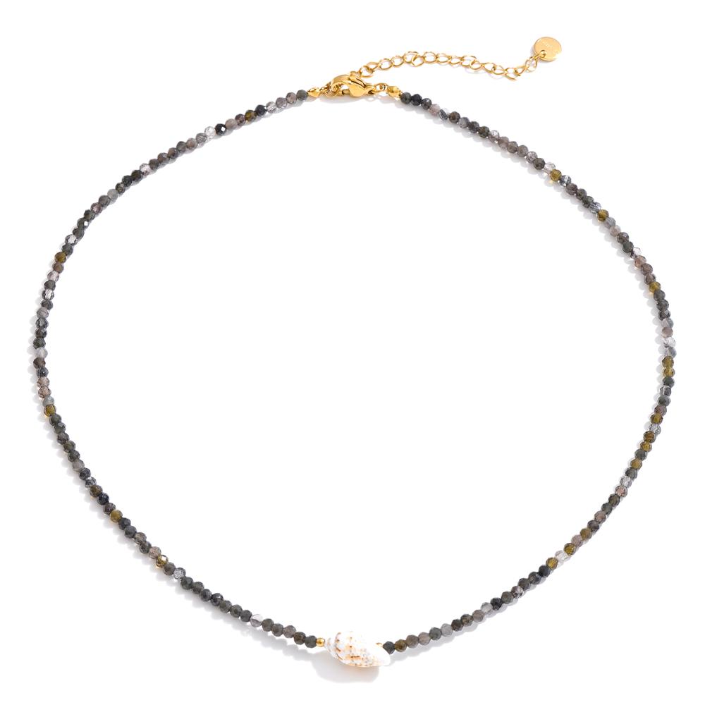 Yhpup Stainless Steel Conch Pendant Necklace Handmade Accessories White Gray Crystal Bead Chain Summer Collar Cheaper Jewelry