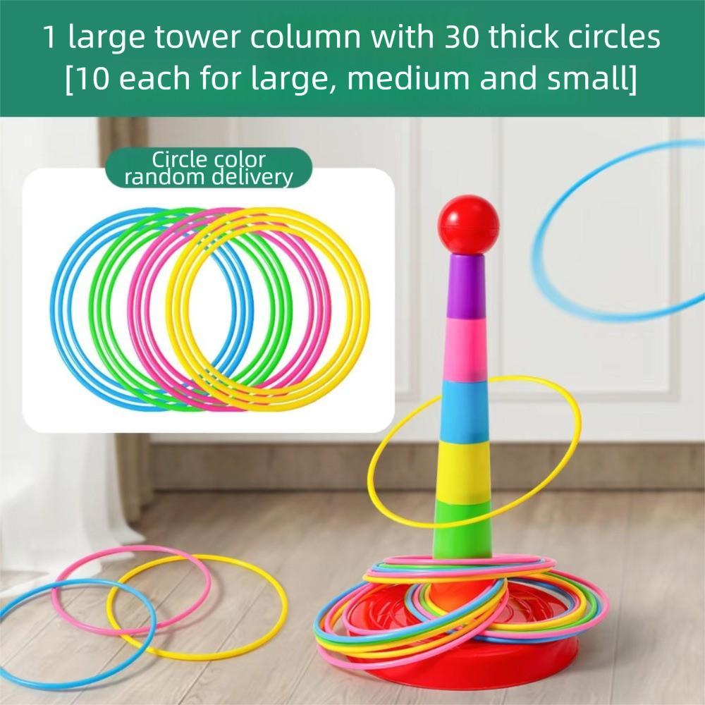 Interactive Ferrule Stacked Toys Early Education Hoop Ring Toss Toys Throw Circle Game  Children