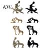 Decorative Shelf Statue for Pet Loss Abstract Human and Dog Resin Figurine, Sandstone Texture Bond Sculpture Memorial Keepsakes Parents Home