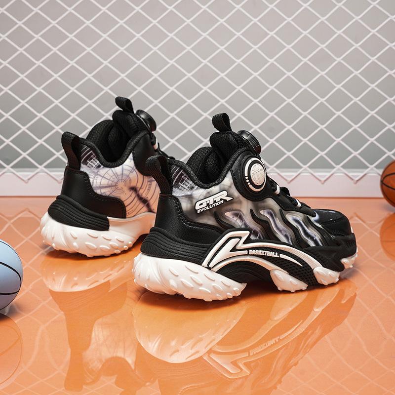 Мальчики Кожаные Папины Кроссовки Средние и Подростковые Спортивная Обувь Начальной Школы Спортивный Стиль Кроссовки Высокие Кожаные Студенты