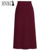 HNXC Women's Fashion Casual Solid Color Print Spring Autumn Skirt