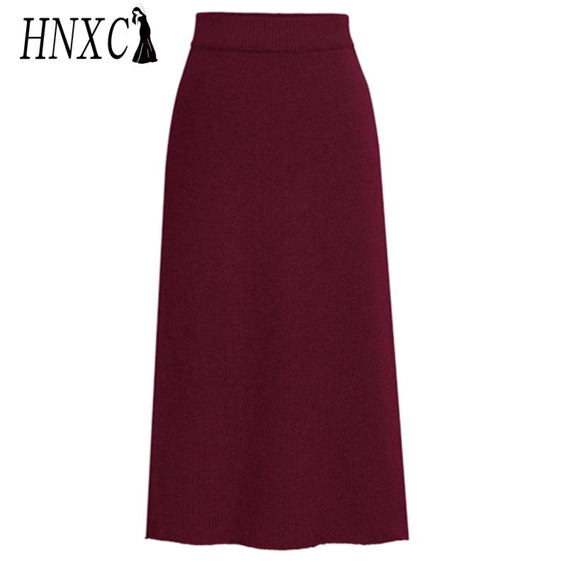 HNXC Women's Fashion Casual Solid Color Print Spring Autumn Skirt