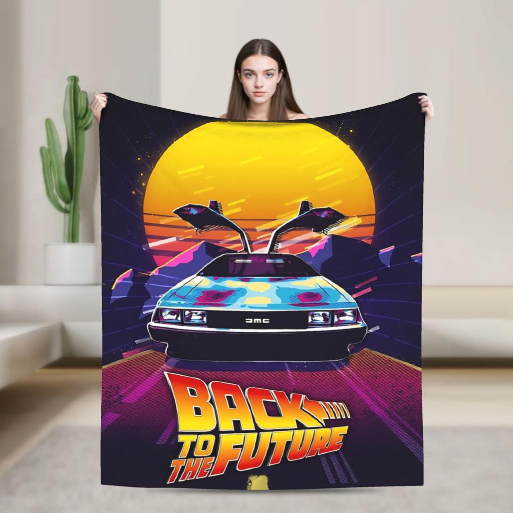Back To The Future Blankets Travel Office Flannel Throw Blanket For Couch Bed Warm Soft Custom Quality Bedspread