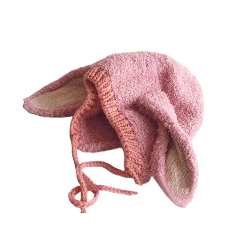 Мультяшный кролик детская плюшевая шапка однотонная с длинными ушами шапка для младенцев мальчиков и девочек зимние теплые шапки для защиты ушей малышей