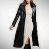 Halloween Stylish Black Women's Formal Party Wear Real Lambskin Leather Trench Coat