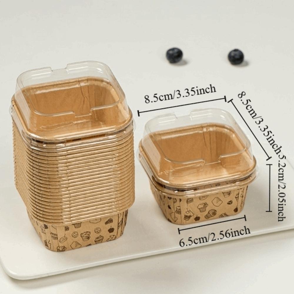 С прозрачными крышками десертная чашка для выпечки кексов обертки для упаковки для 50 шт. фруктовый десертный киоск