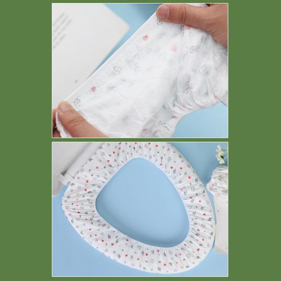 10 шт. одноразовые чехлы на сиденья для унитаза с изысканным узором, высокоэластичные, универсальные, подходят, простая установка, для путешествий, чехлы на сиденья Closestool